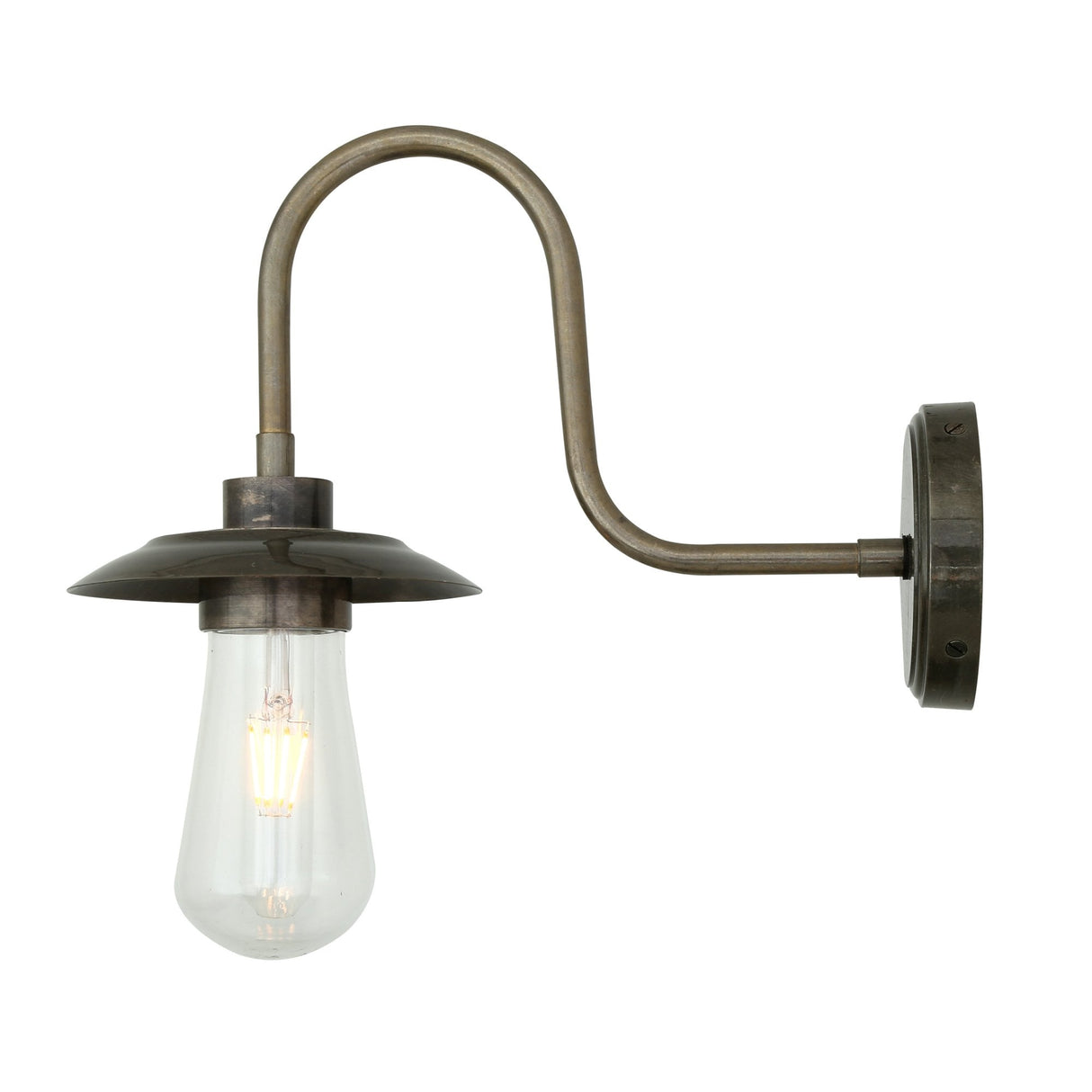 Ren Industrial Vintage Brass Swan Neck Wall Light