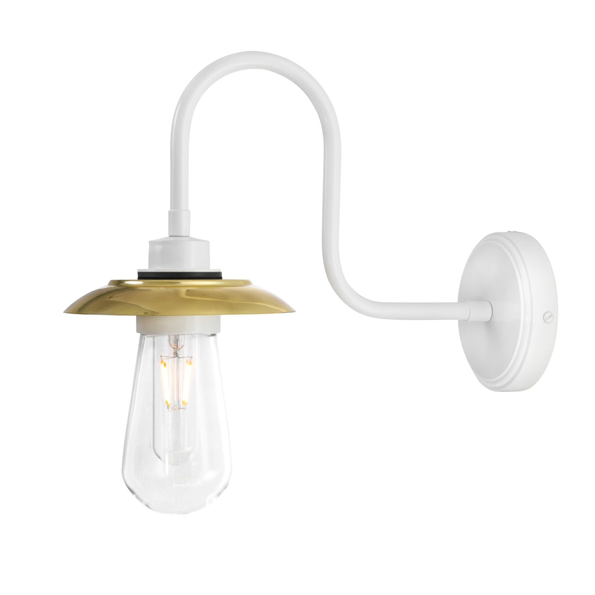 Ren Industrial Vintage Brass Swan Neck Wall Light