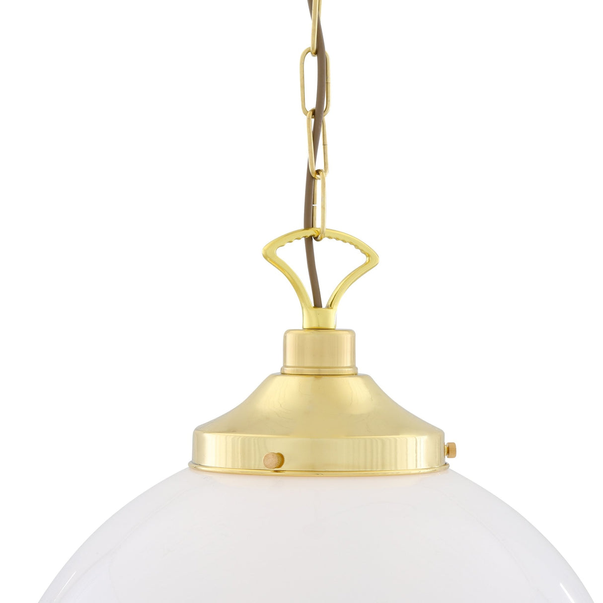 Yerevan Elegant Brass and Glass Globe Ceiling Pendant 1 Light