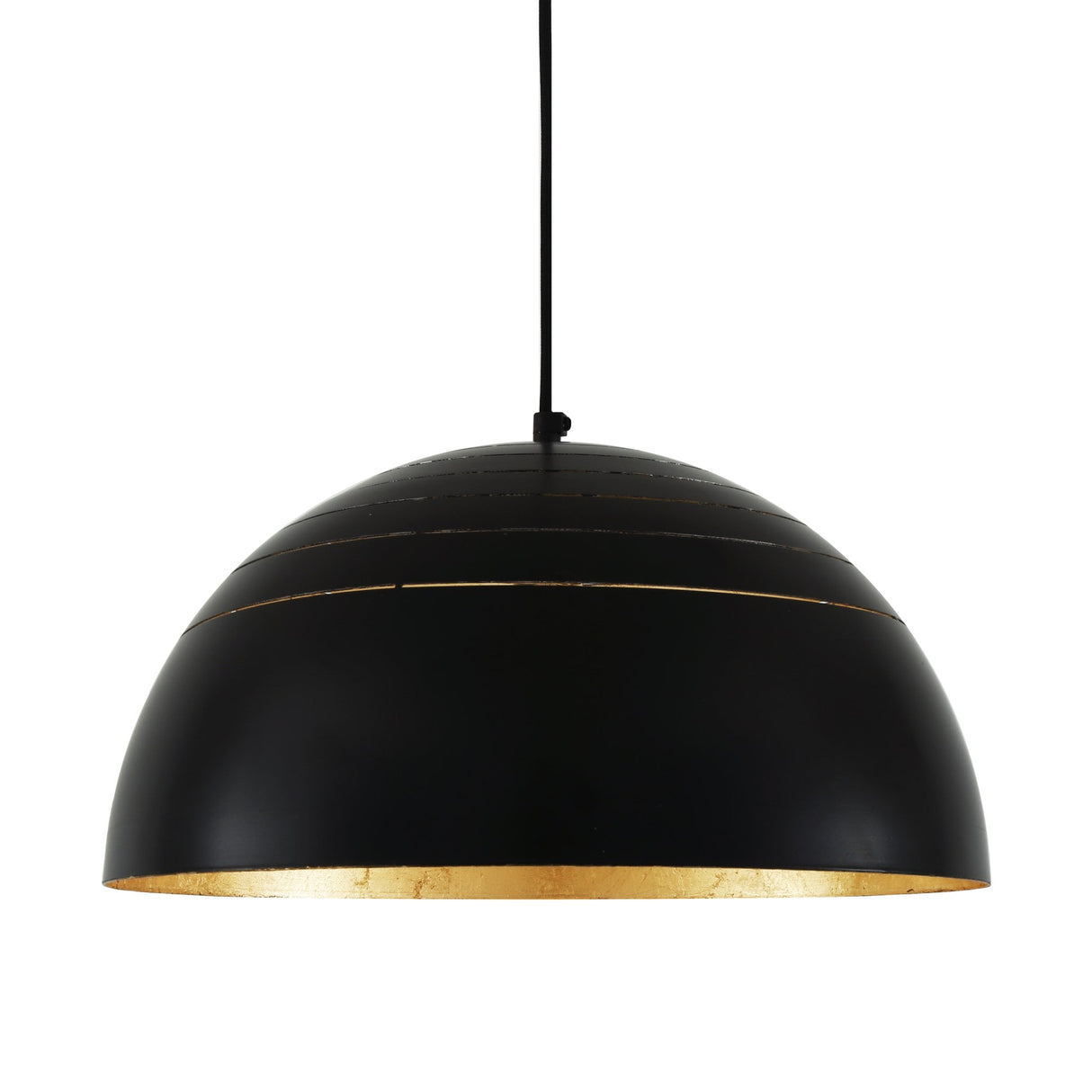 Midas Elegance: Black & Gold Leaf Pendant