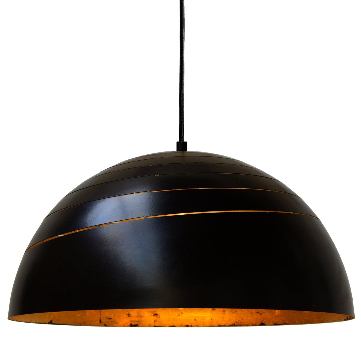 Midas Elegance: Black & Gold Leaf Pendant