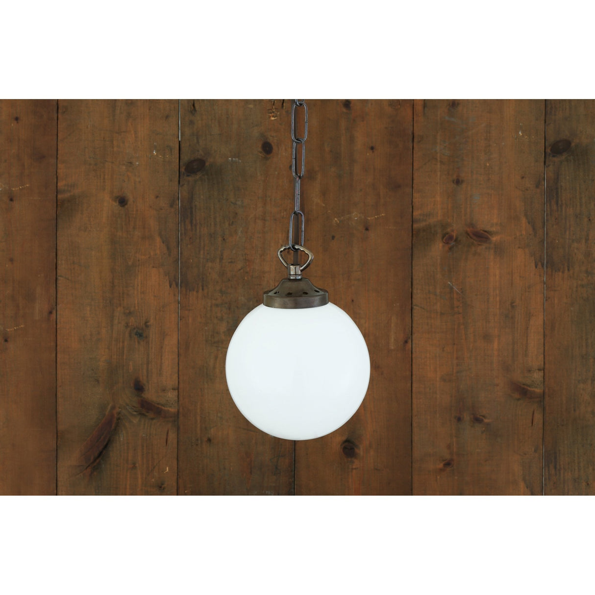 Yaounde Antique Brass Globe Pendant Light, 14cm