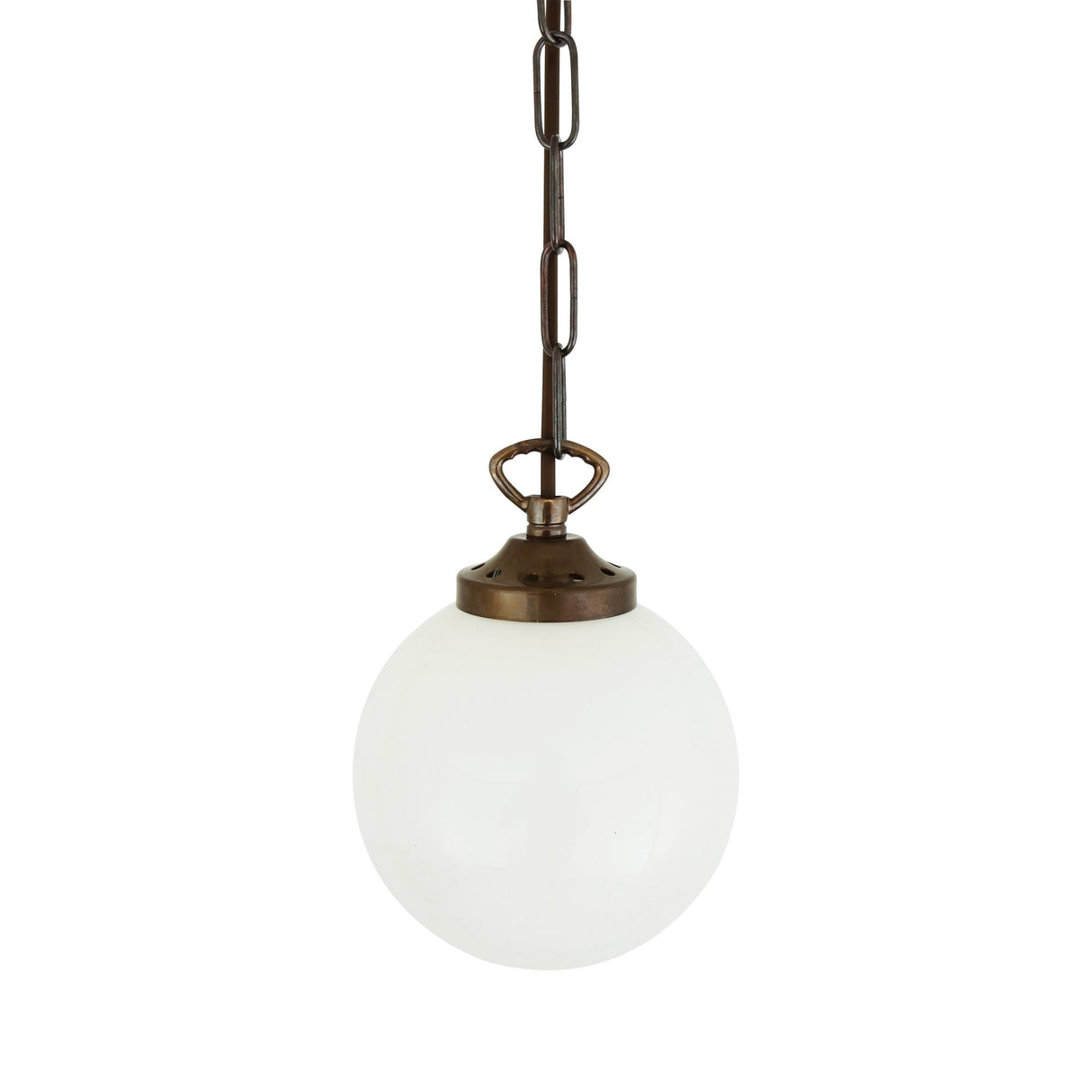Yaounde Antique Brass Globe Pendant Light, 14cm