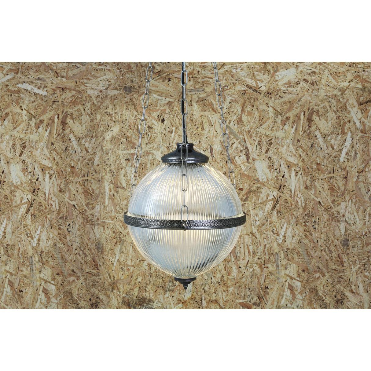 Blaenau Victorian Holophane Pendant Light in Antique Brass