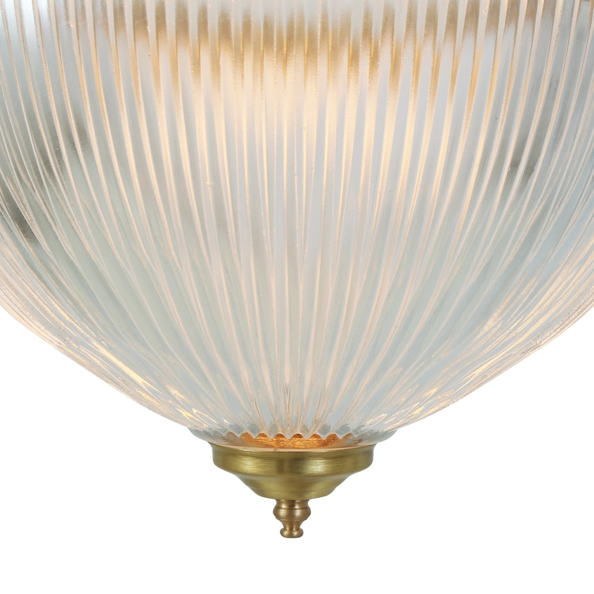 Blaenau Victorian Holophane Pendant Light in Antique Brass