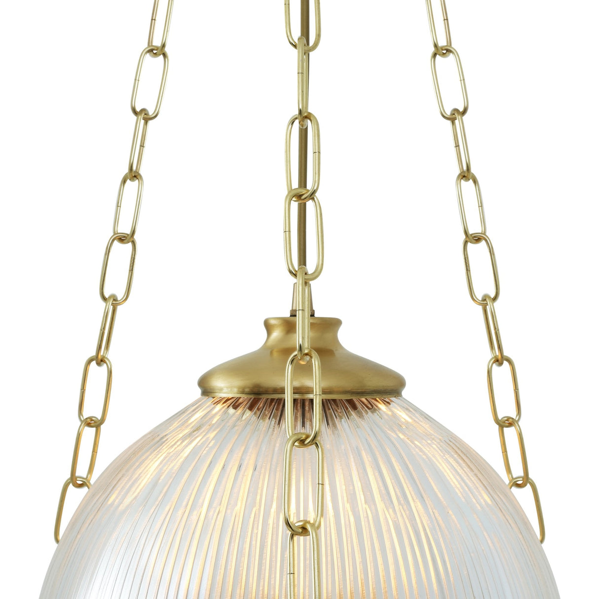 Blaenau Victorian Holophane Pendant Light in Antique Brass
