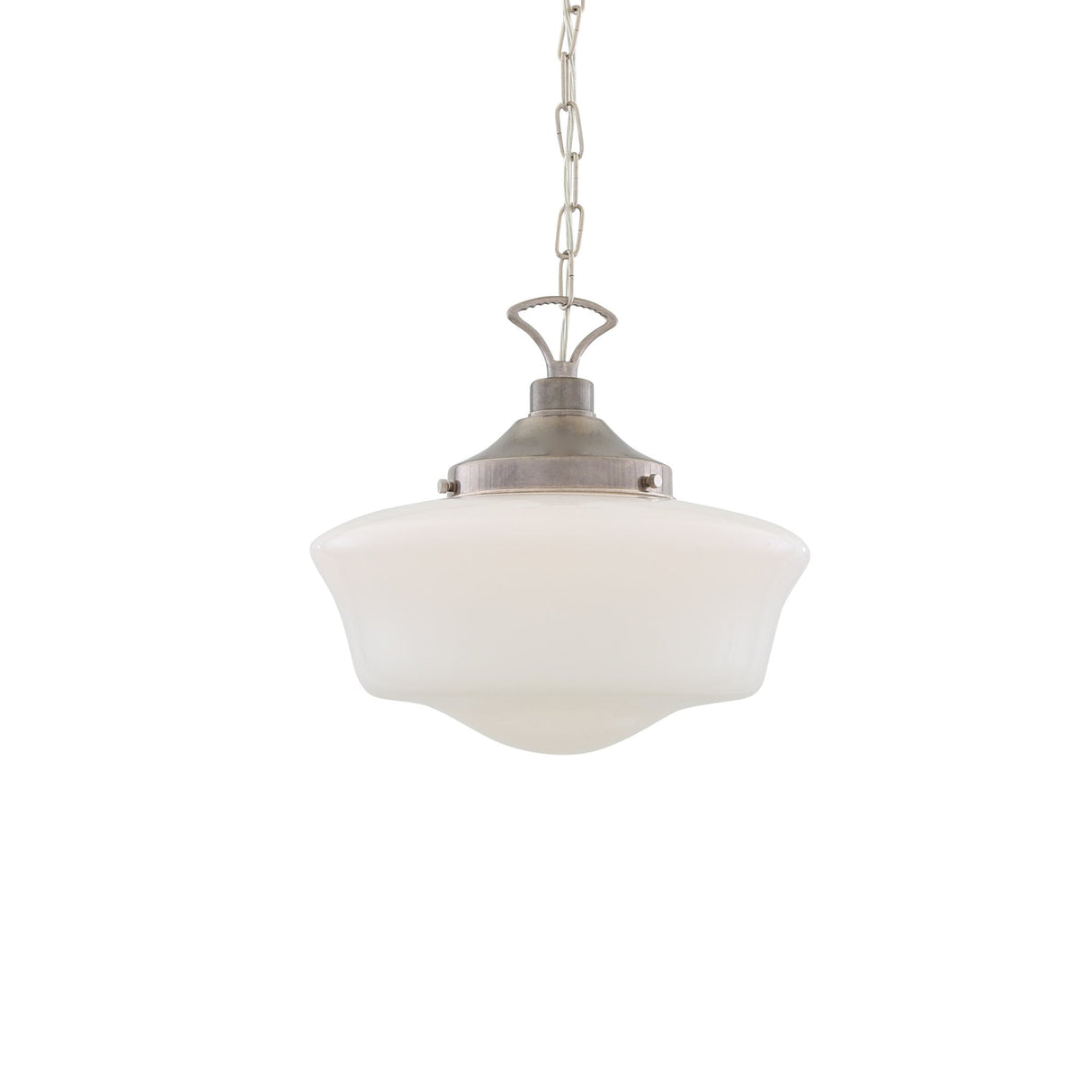 Vintage-Style Schoolhouse Pendant Light in Antique Brass