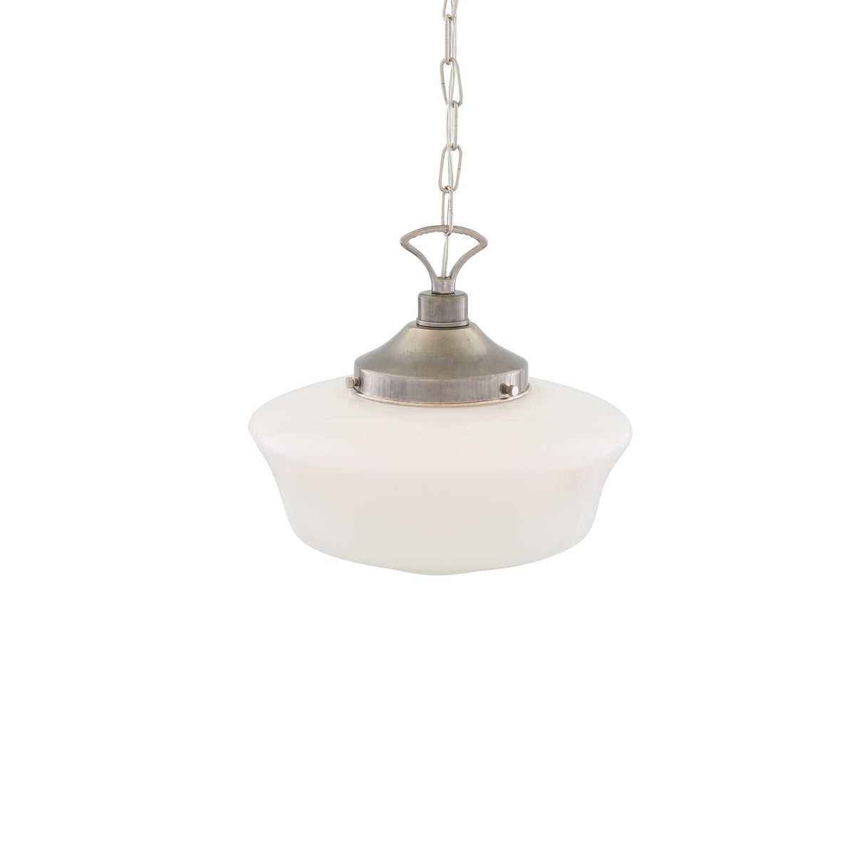Vintage-Style Schoolhouse Pendant Light in Antique Brass