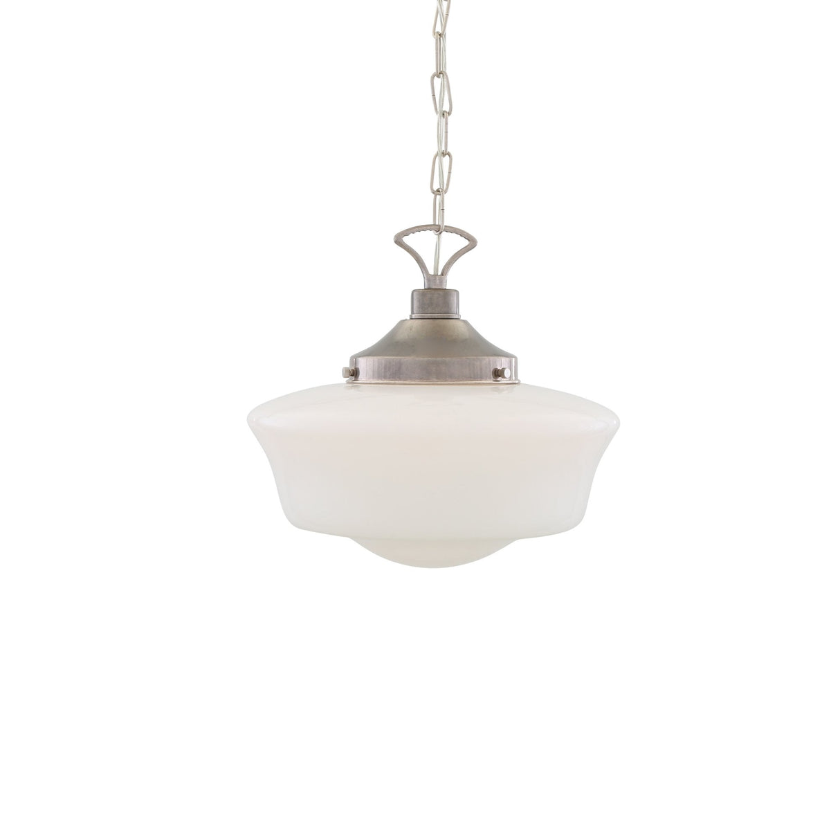 Vintage-Style Schoolhouse Pendant Light in Antique Brass