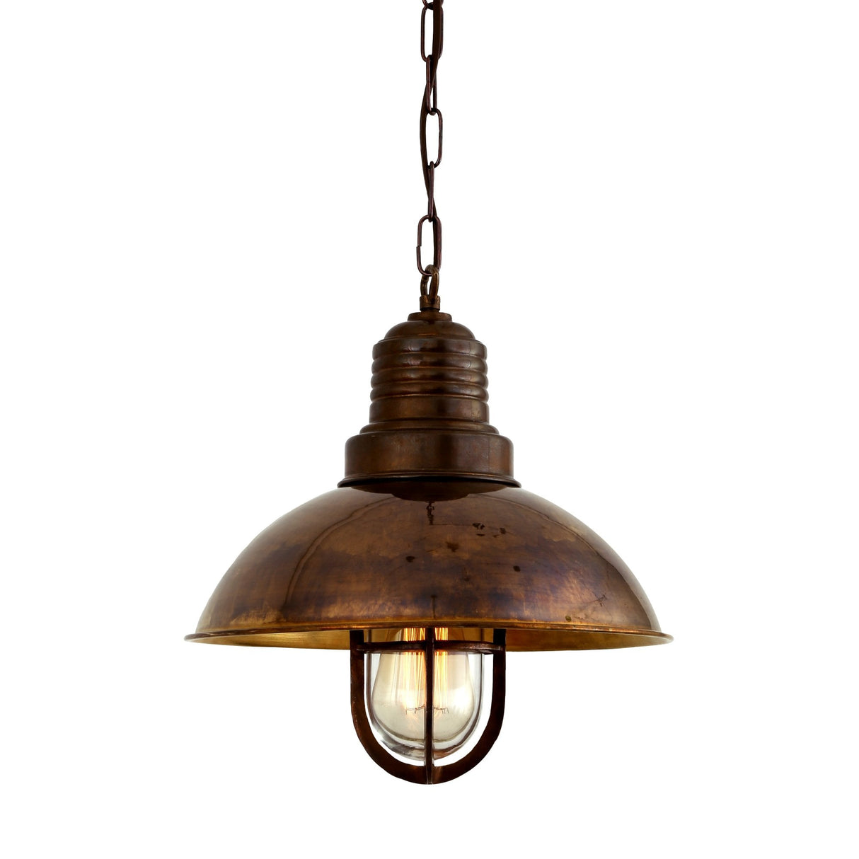 Vintage Brass and Glass Pendant Light - Tirana Collection