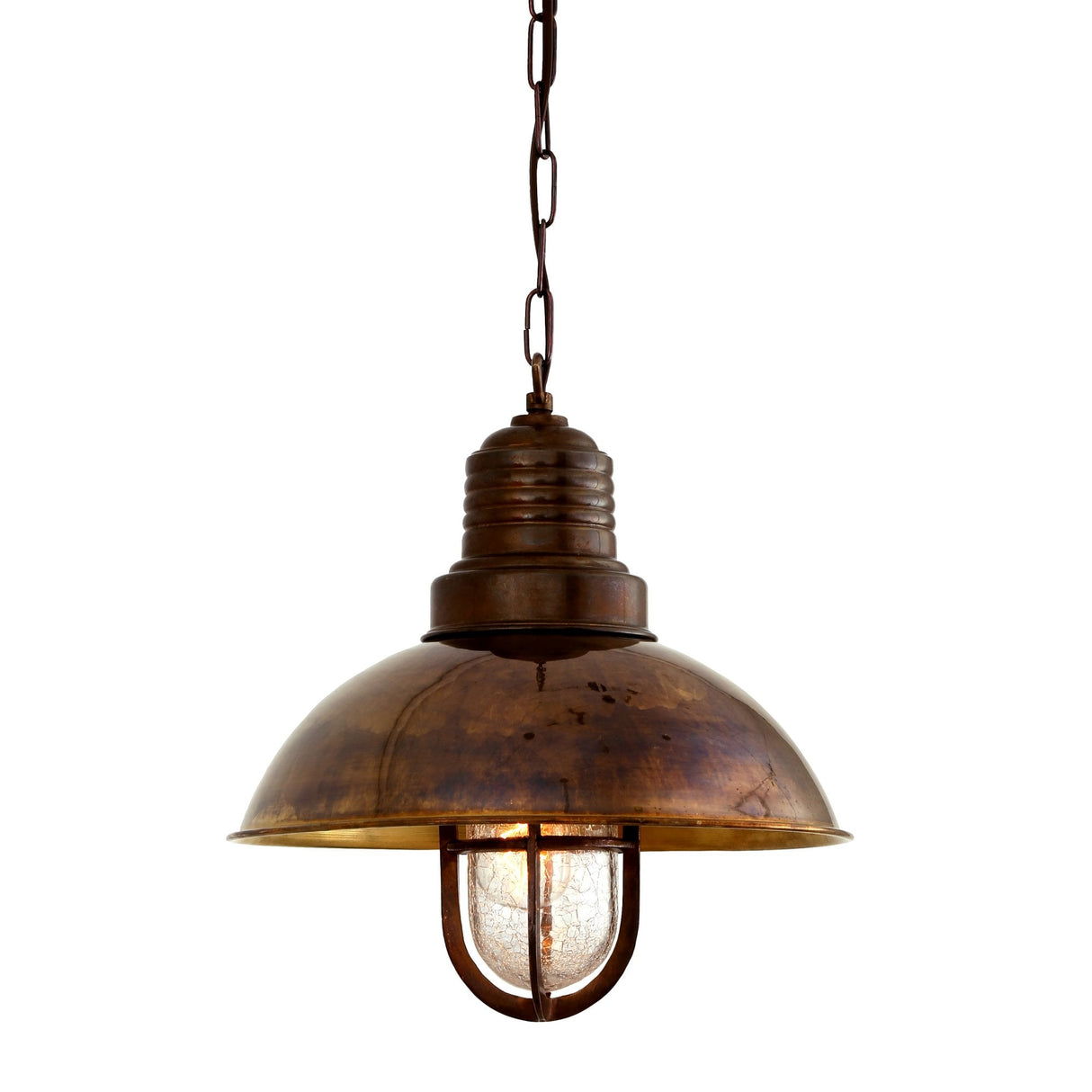 Vintage Brass and Glass Pendant Light - Tirana Collection