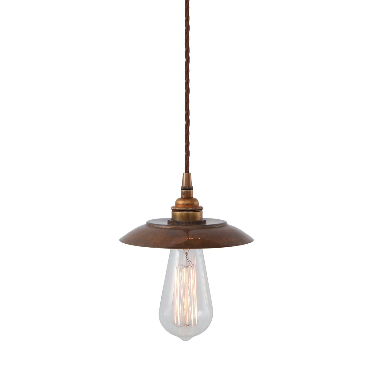 Antique Brass Industrial Reznor Pendant Light