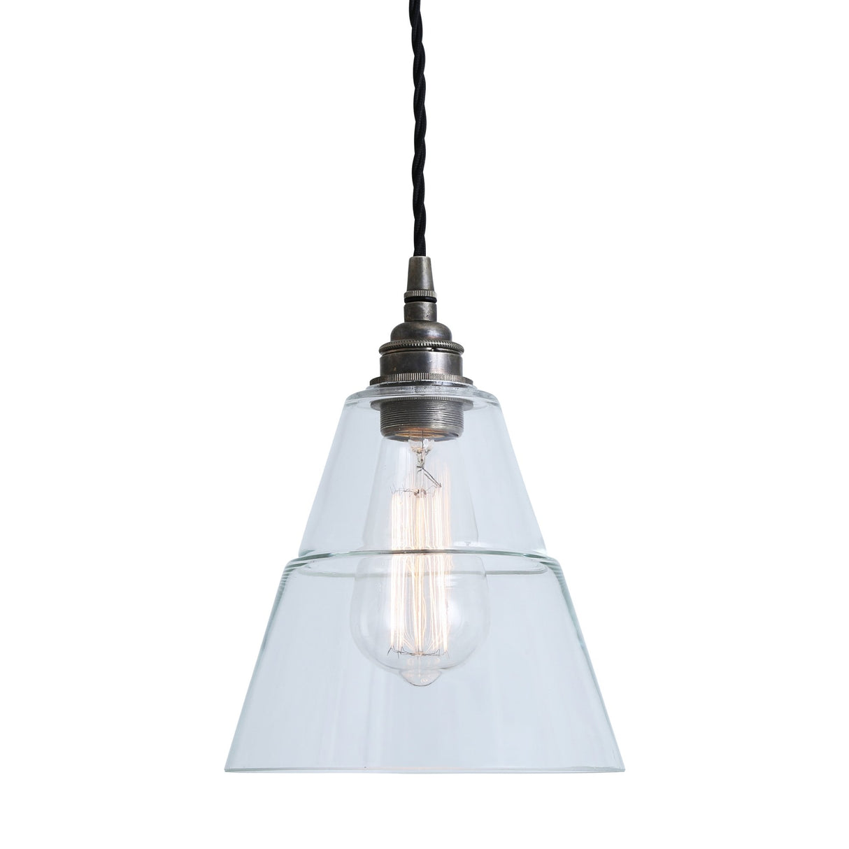 Vintage-Inspired Clear Glass Shade Ceiling Pendant