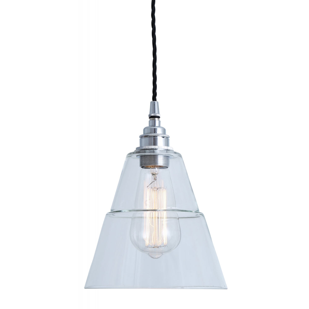 Vintage-Inspired Clear Glass Shade Ceiling Pendant