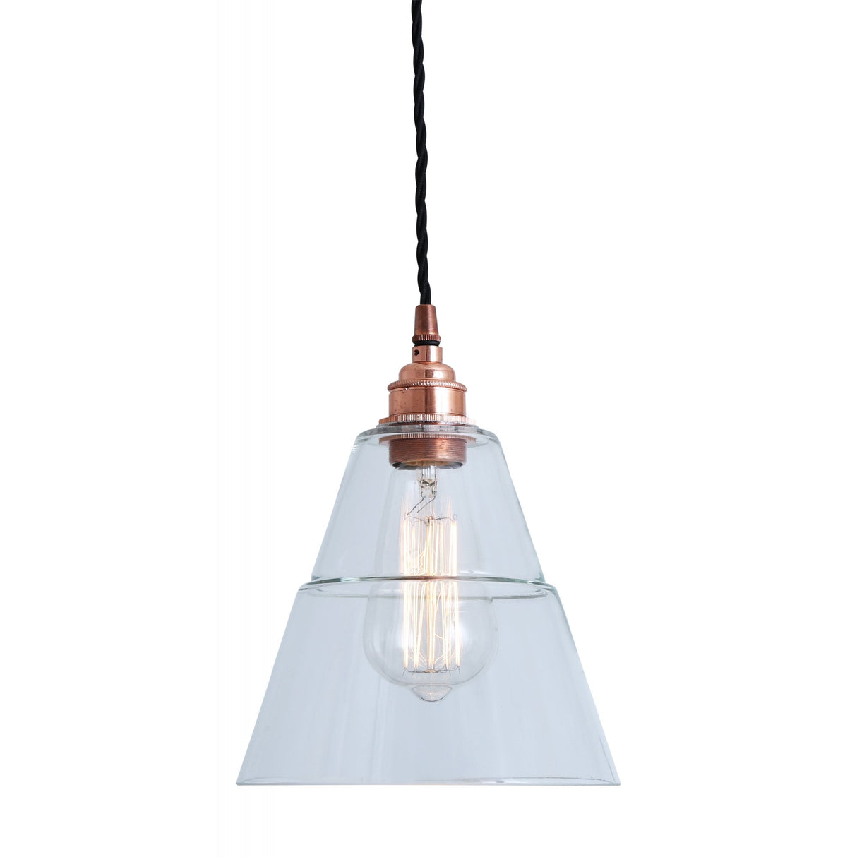 Vintage-Inspired Clear Glass Shade Ceiling Pendant