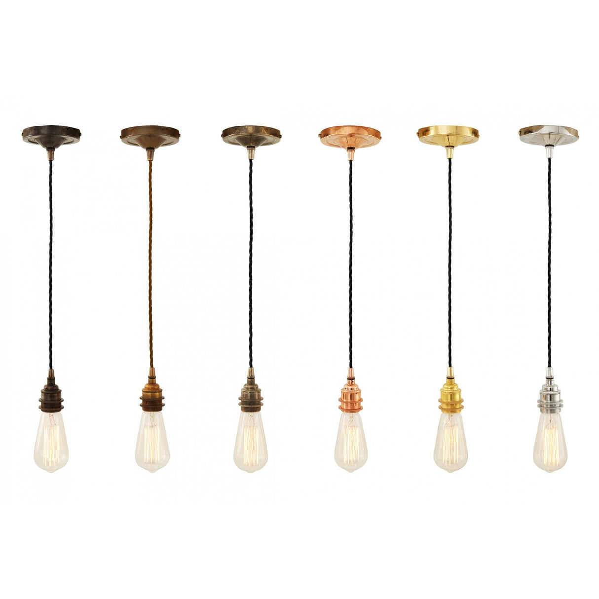 Lome Vintage Twisted Brass Pendant Light