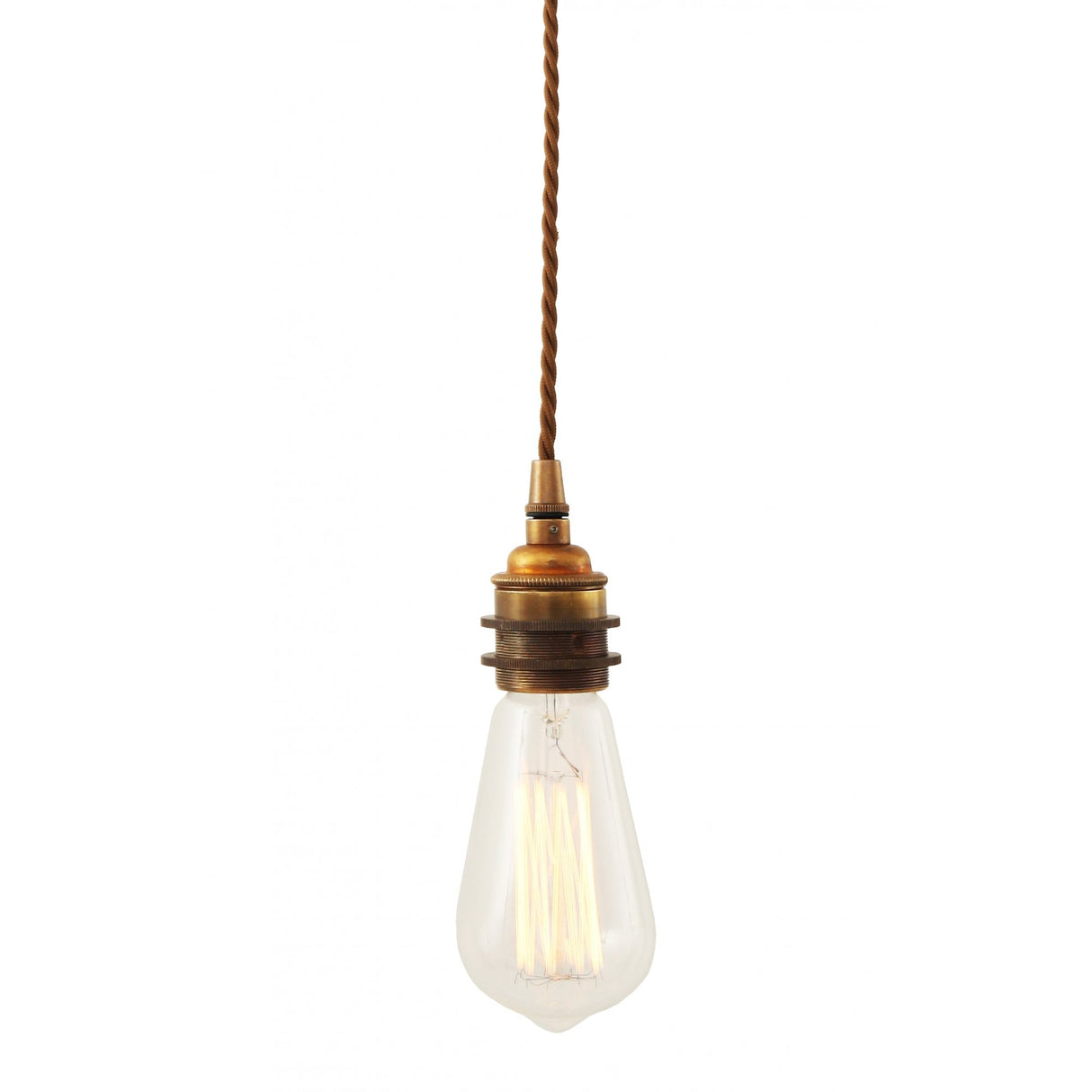 Lome Vintage Twisted Brass Pendant Light
