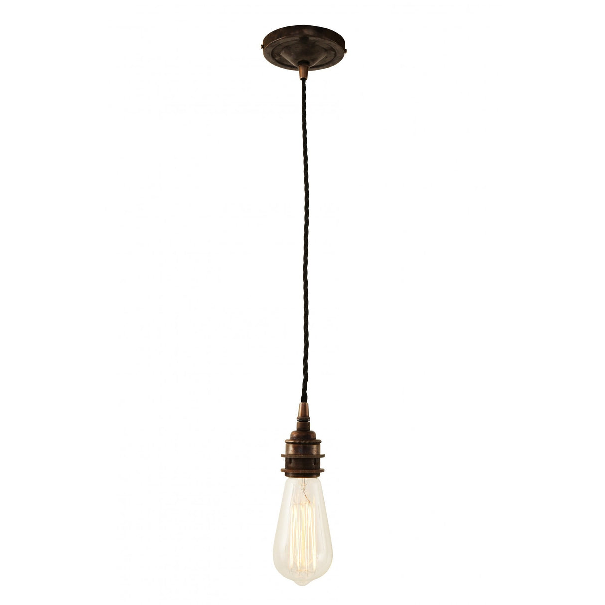 Lome Vintage Twisted Brass Pendant Light