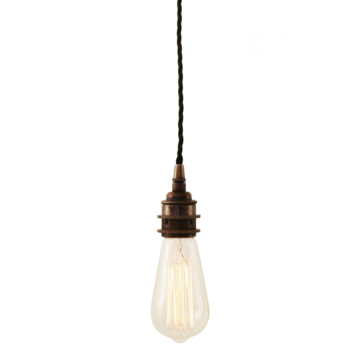 Lome Vintage Twisted Brass Pendant Light
