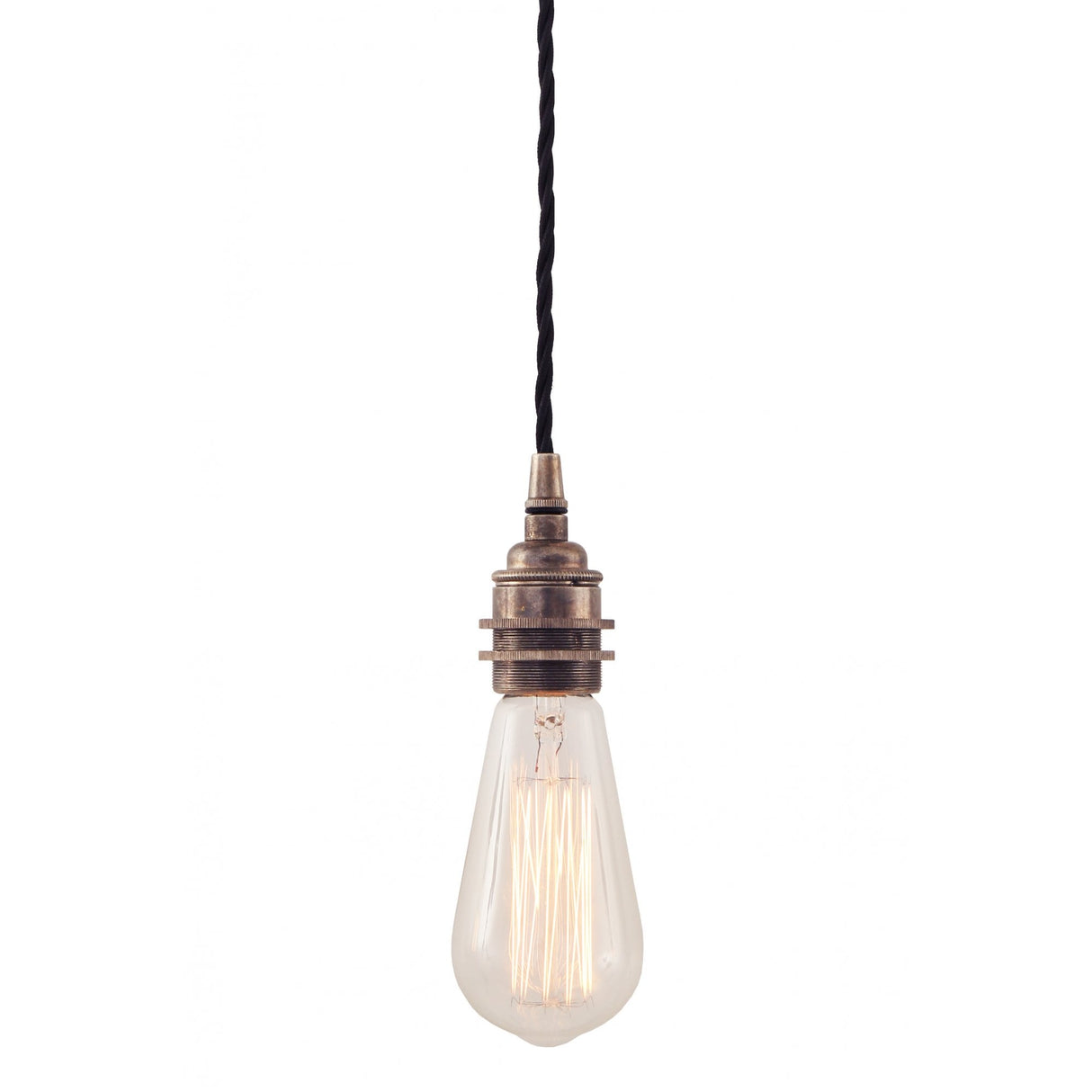 Lome Vintage Twisted Brass Pendant Light