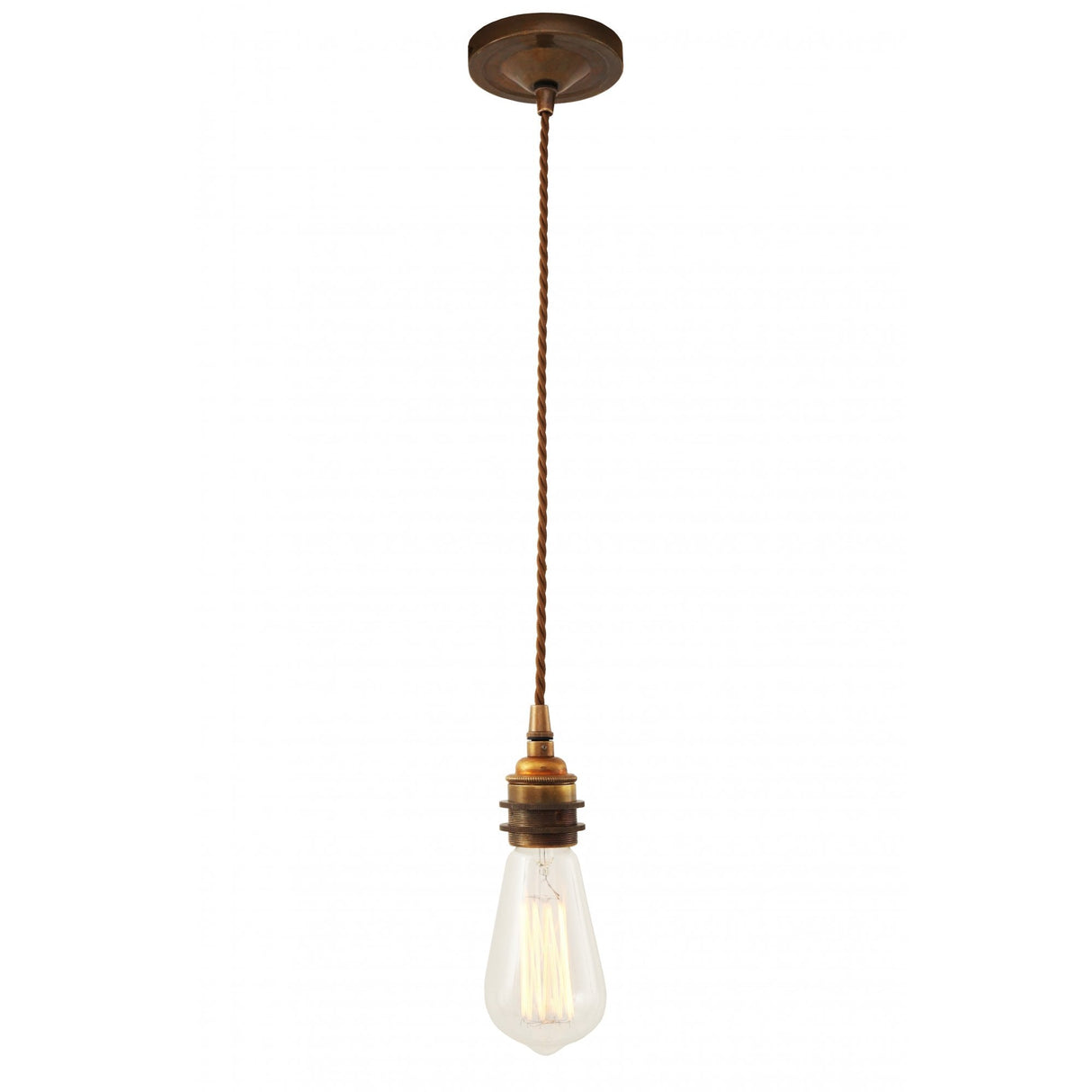 Lome Vintage Twisted Brass Pendant Light