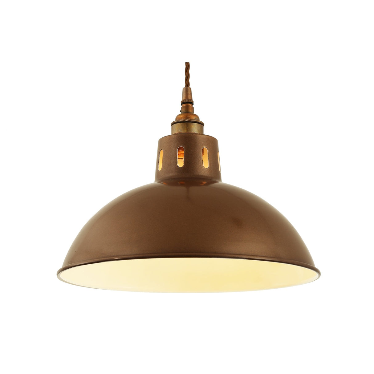 Osson Industrial Pendant Light with Bronze and Chrome Finish