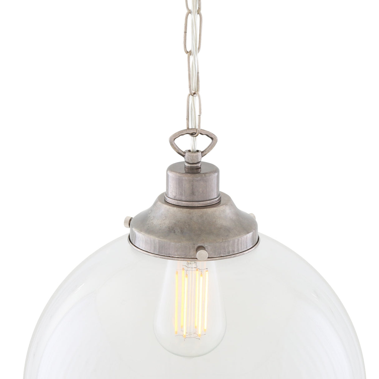 Antique Clear Globe Glass Pendant Light - Riad Collection