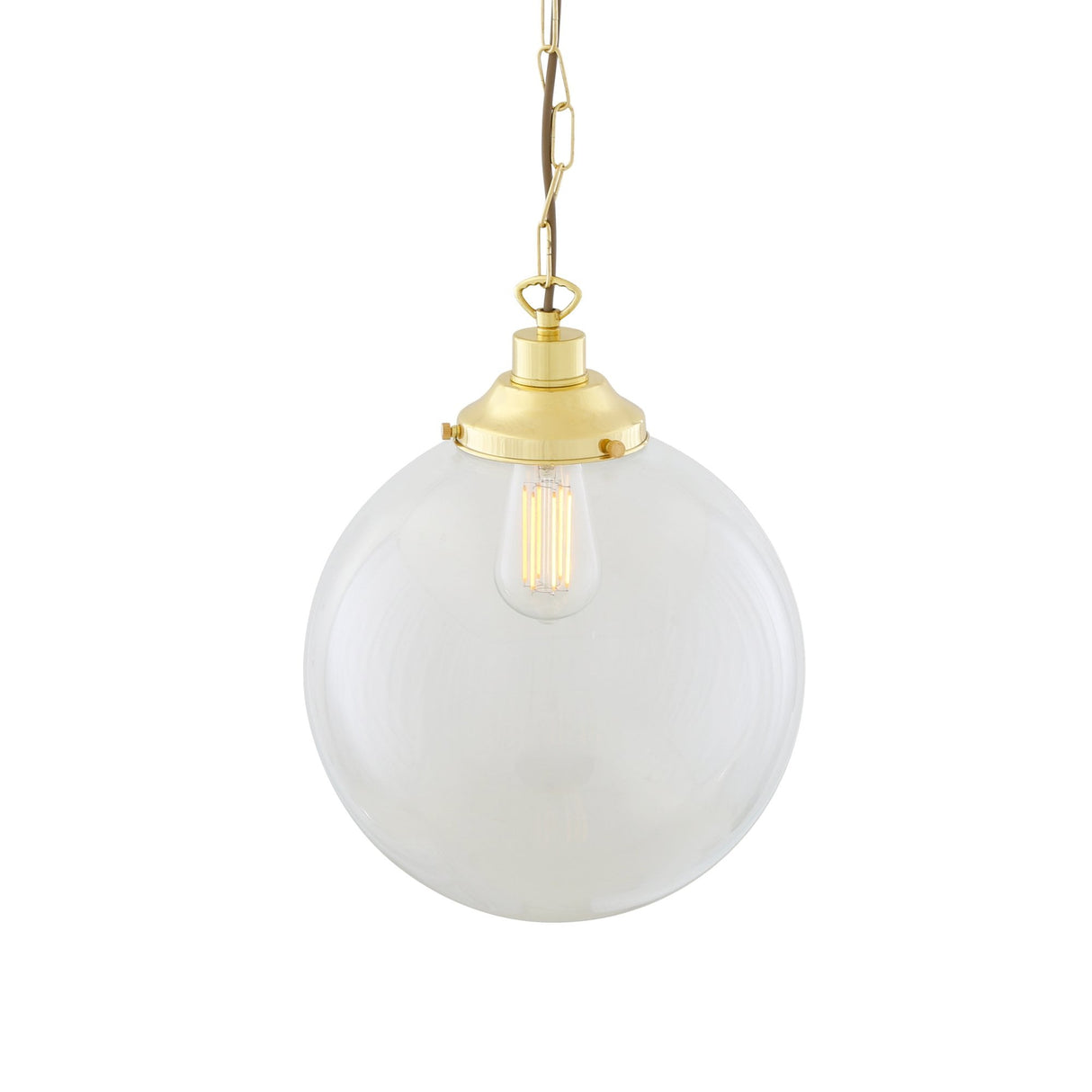 Antique Clear Globe Glass Pendant Light - Riad Collection