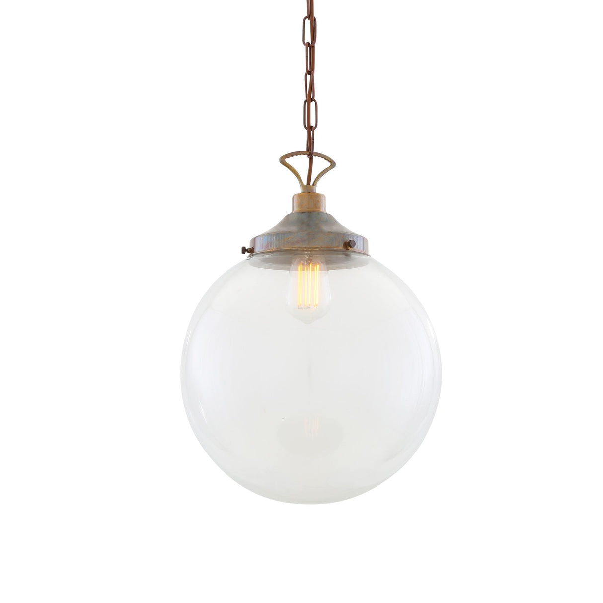 Vintage Brass Globe Pendant Light - Riad Collection, 35cm