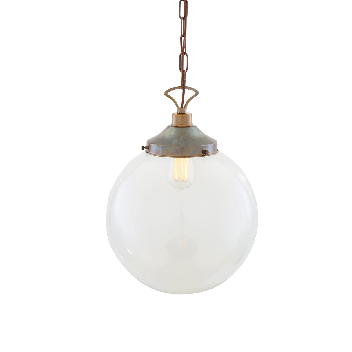 Vintage Brass Globe Pendant Light - Riad Collection, 35cm