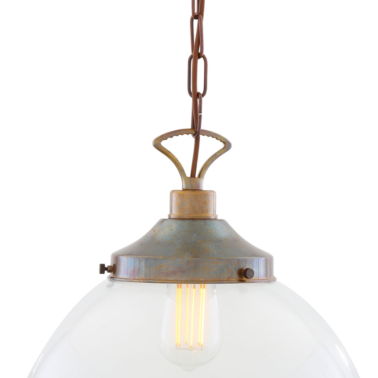 Vintage Brass Globe Pendant Light - Riad Collection, 35cm