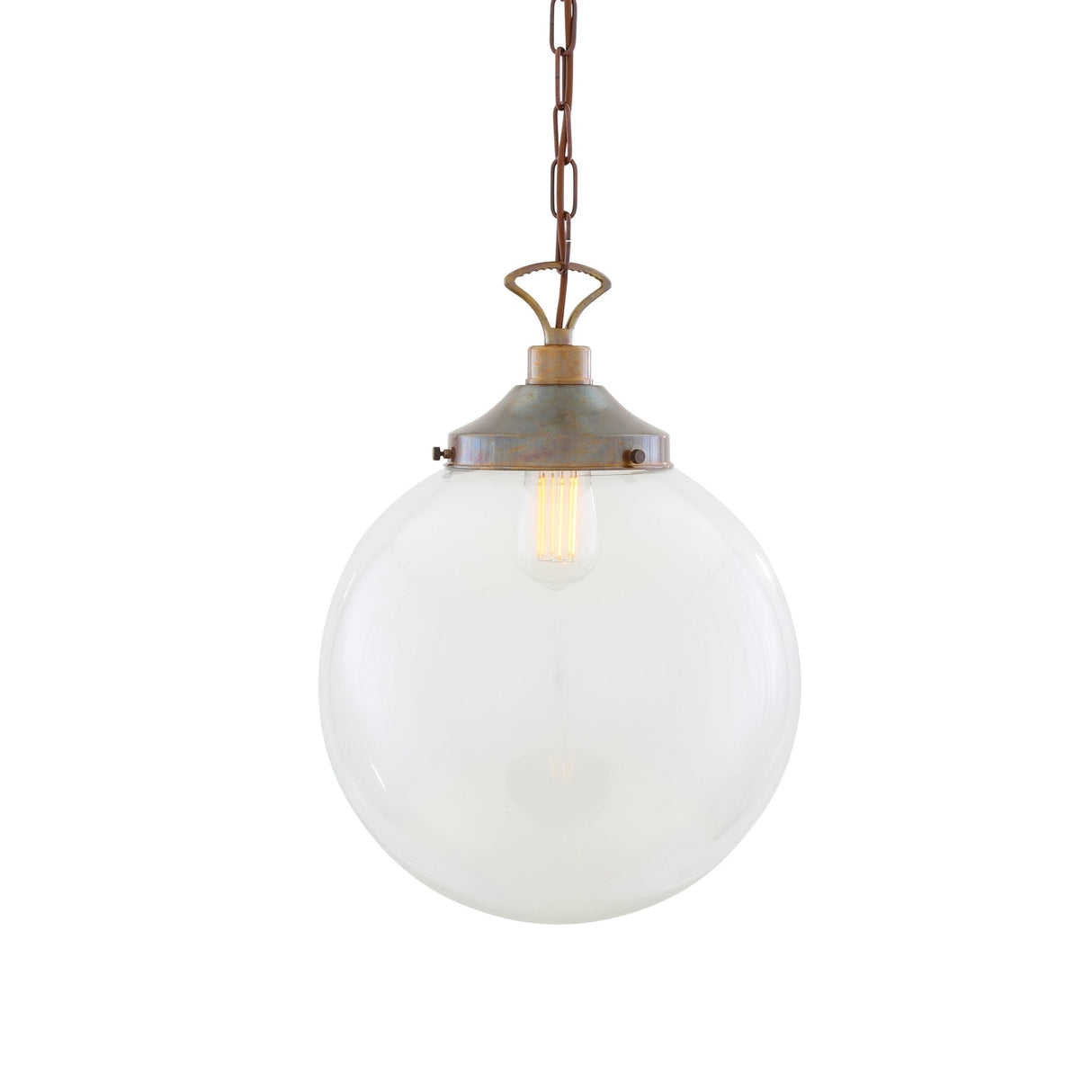 Vintage Brass Globe Pendant Light - Riad Collection, 35cm