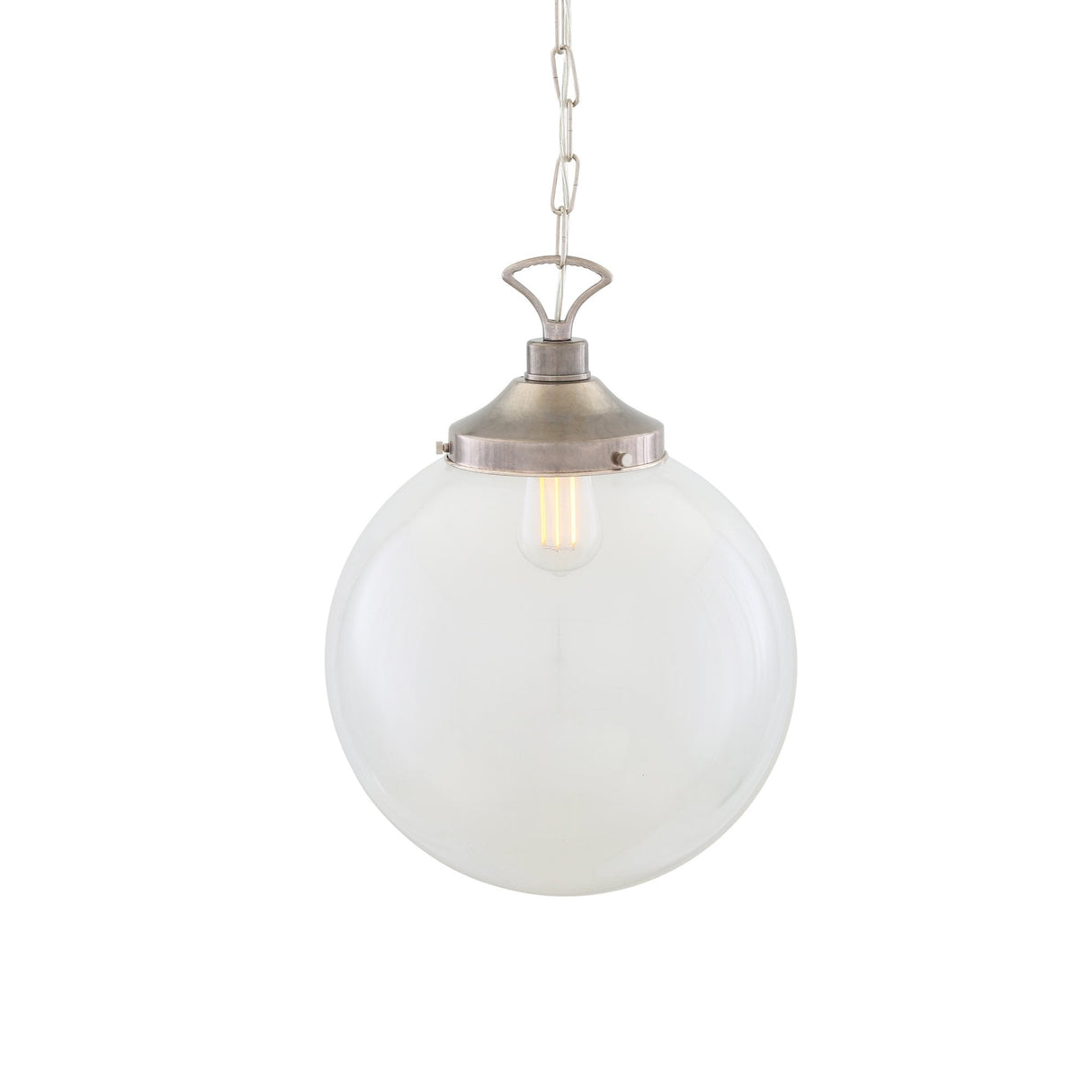 Vintage Brass Globe Pendant Light - Riad Collection, 35cm