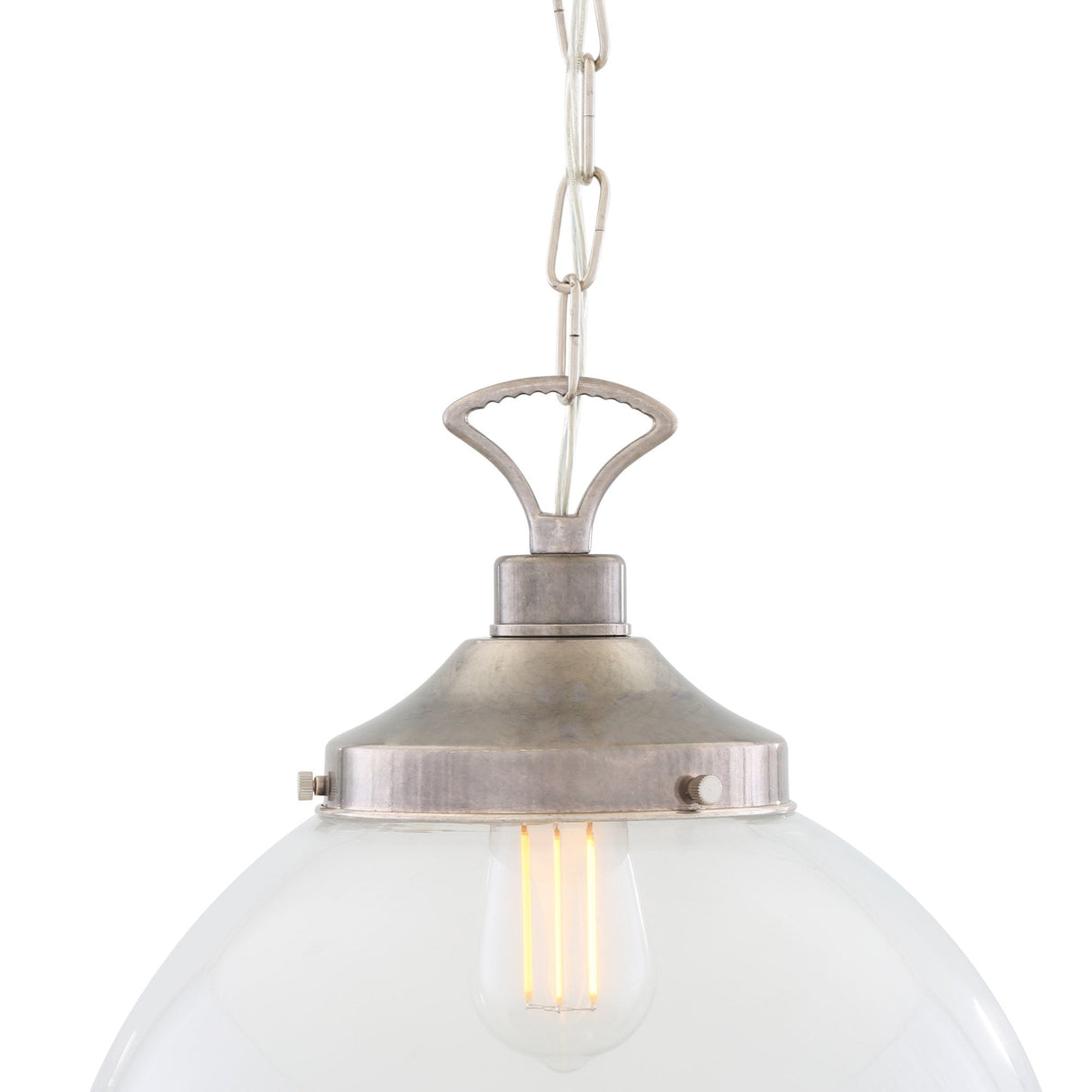 Vintage Brass Globe Pendant Light - Riad Collection, 35cm