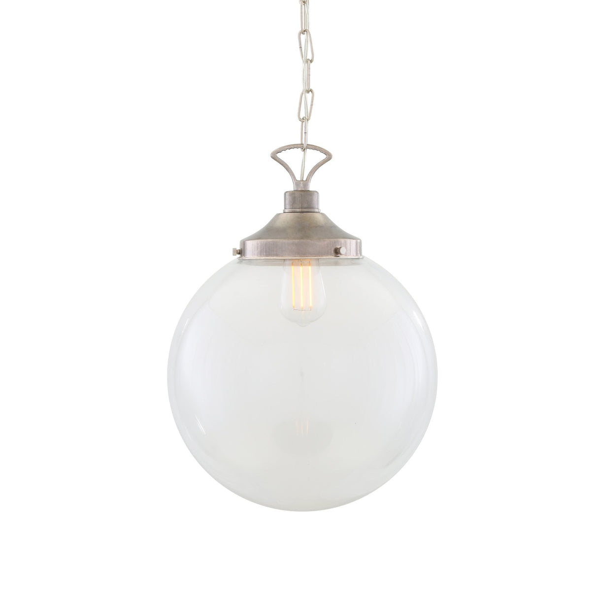 Vintage Brass Globe Pendant Light - Riad Collection, 35cm