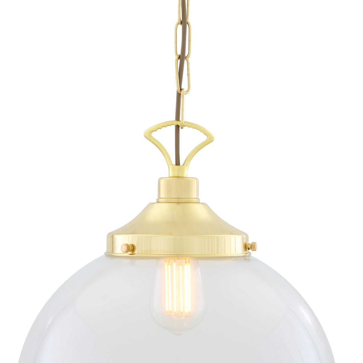 Vintage Brass Globe Pendant Light - Riad Collection, 35cm