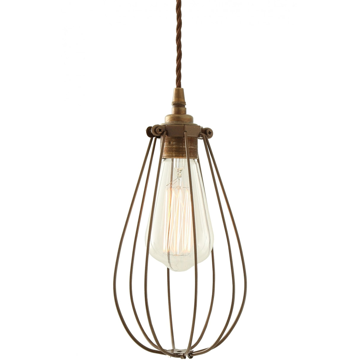 Vox Vintage Cage Pendant Light, Chrome and Black
