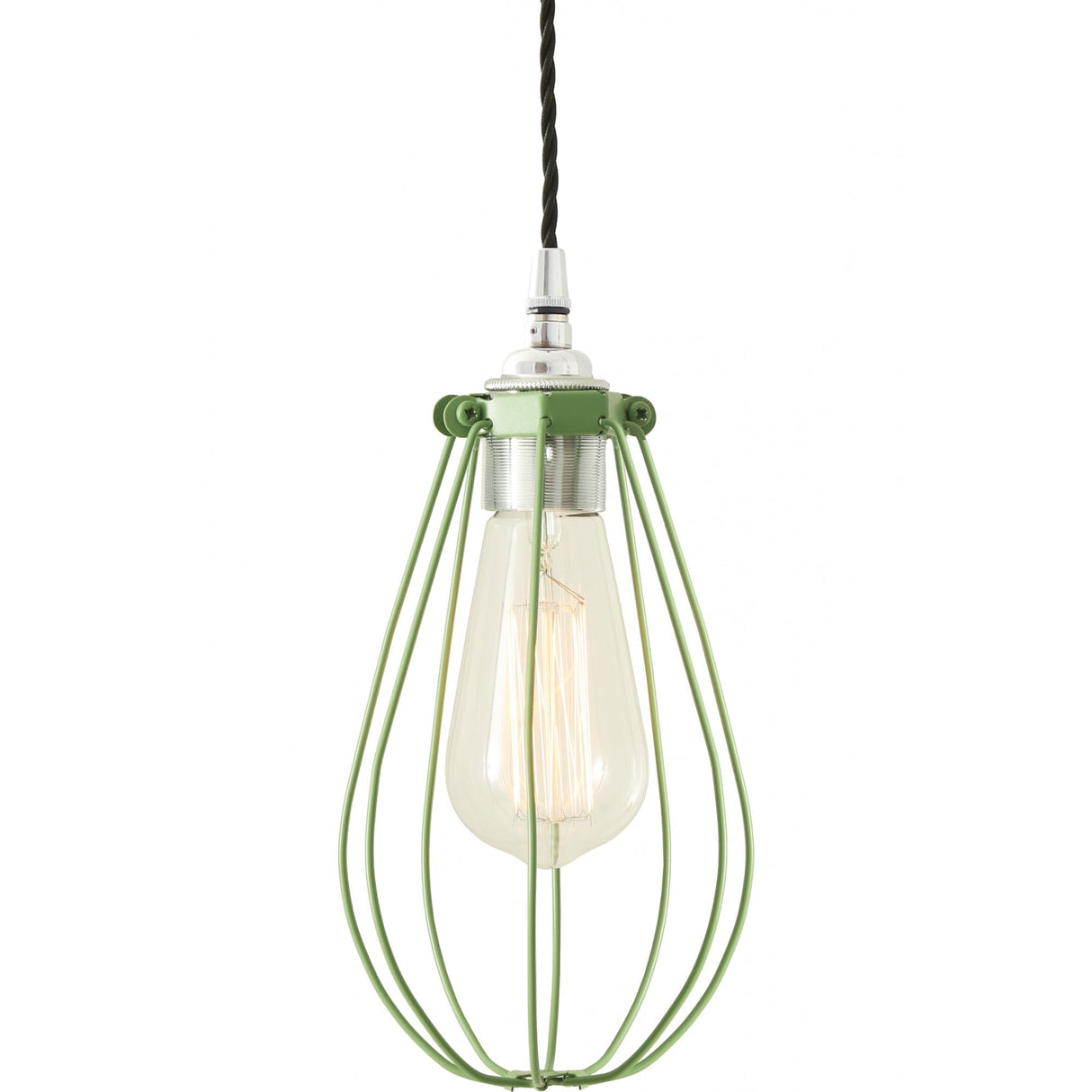 Vox Vintage Cage Pendant Light, Chrome and Black