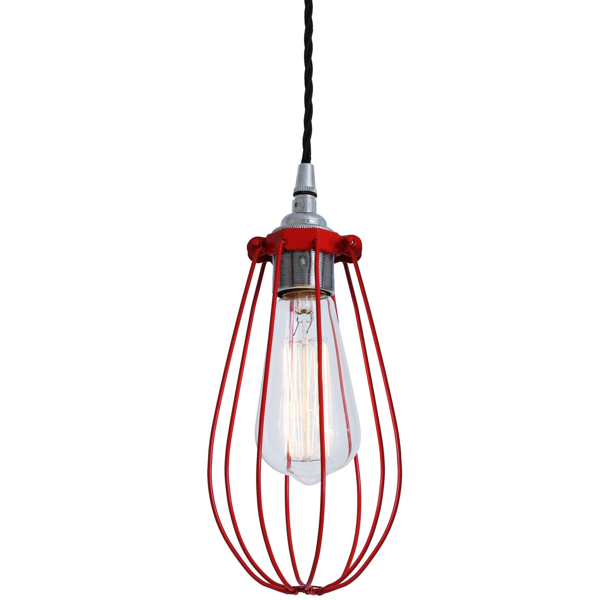 Vox Vintage Cage Pendant Light, Chrome and Black
