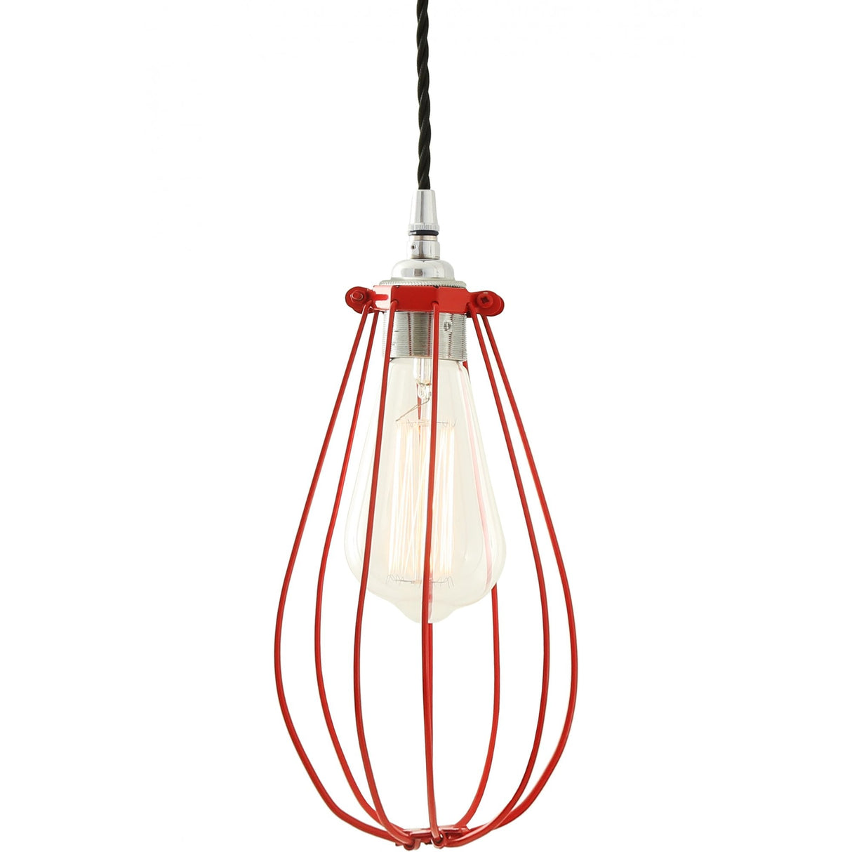 Vox Vintage Cage Pendant Light, Chrome and Black