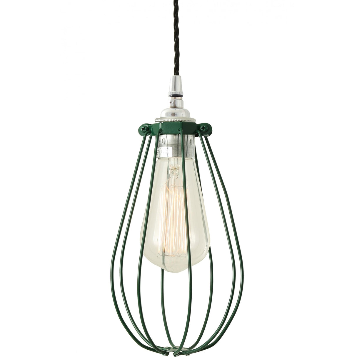 Vox Vintage Cage Pendant Light, Chrome and Black