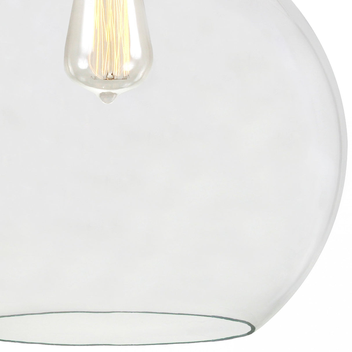 Eden Vintage-Style Brass and Glass Pendant Light E27 - Antique Finish