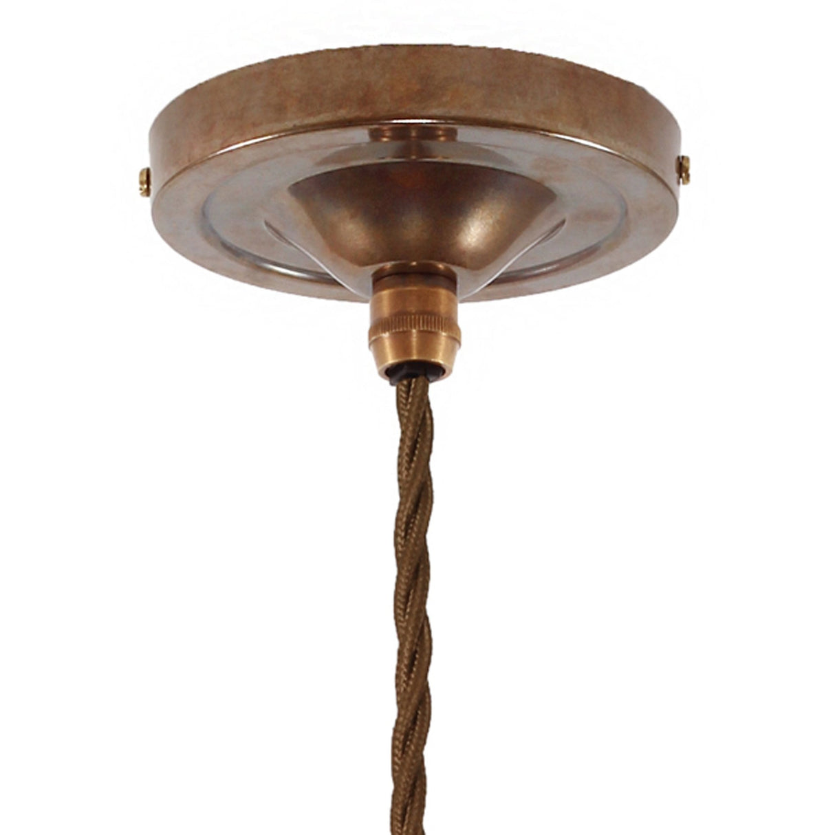 Eden Vintage-Style Brass and Glass Pendant Light E27 - Antique Finish