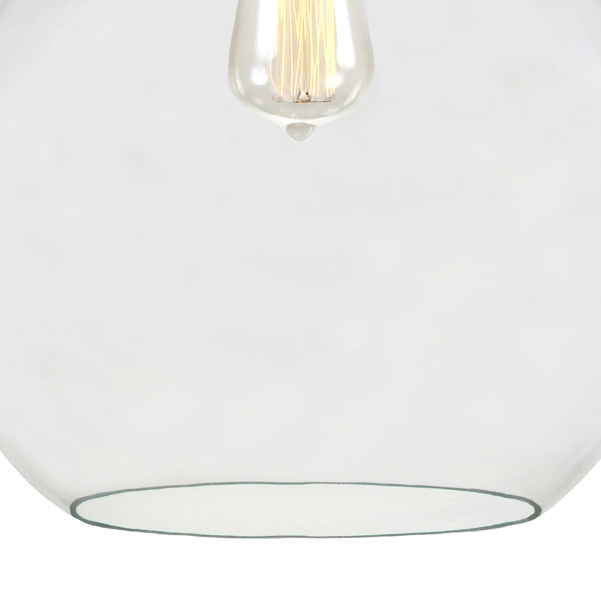 Eden Vintage-Style Brass and Glass Pendant Light E27 - Antique Finish