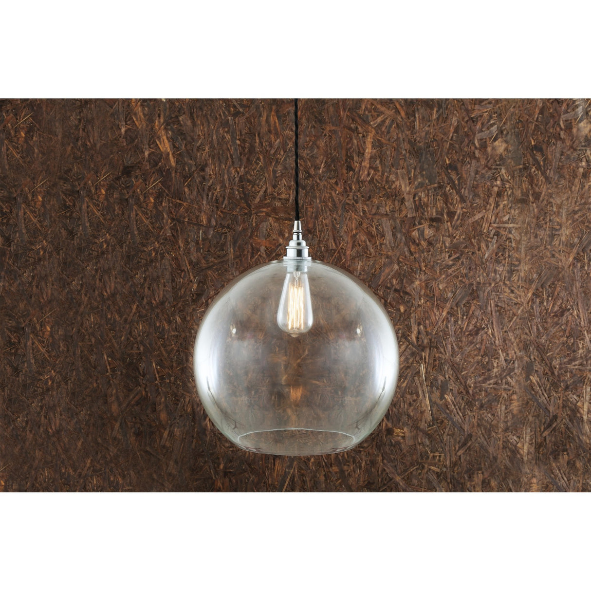 Eden Vintage-Style Brass and Glass Pendant Light E27 - Antique Finish