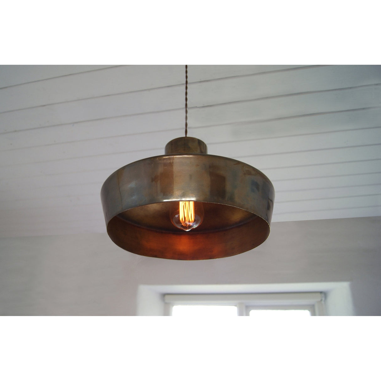 Industrial Elegance Antique Brass Pendant Light