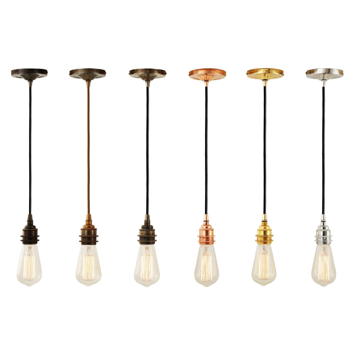 Dili Round Vintage Brass Suspended Pendant Light