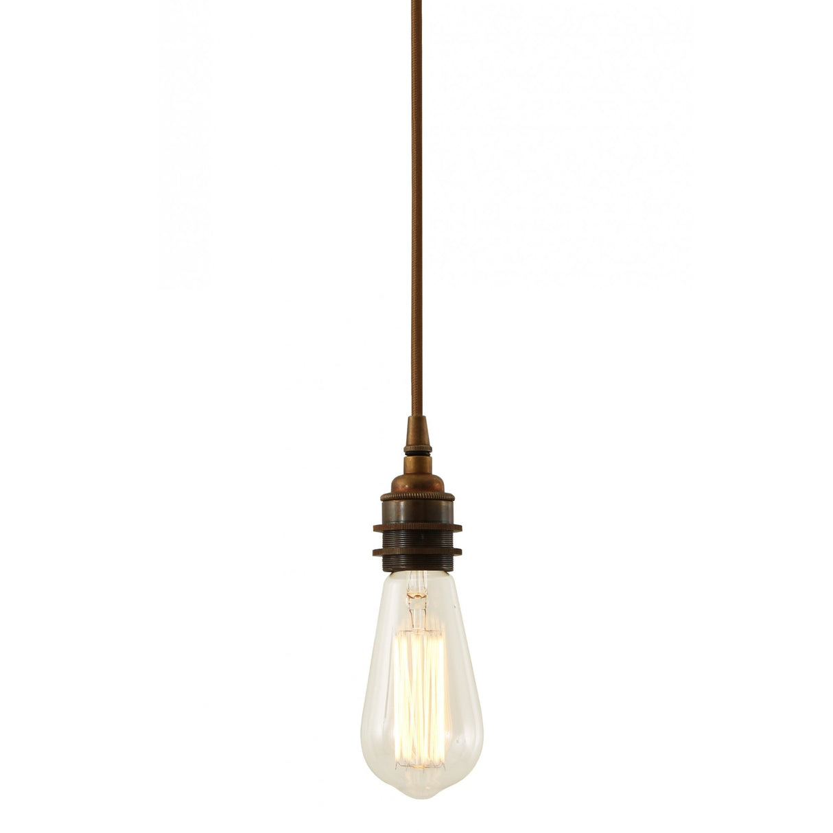 Dili Round Vintage Brass Suspended Pendant Light