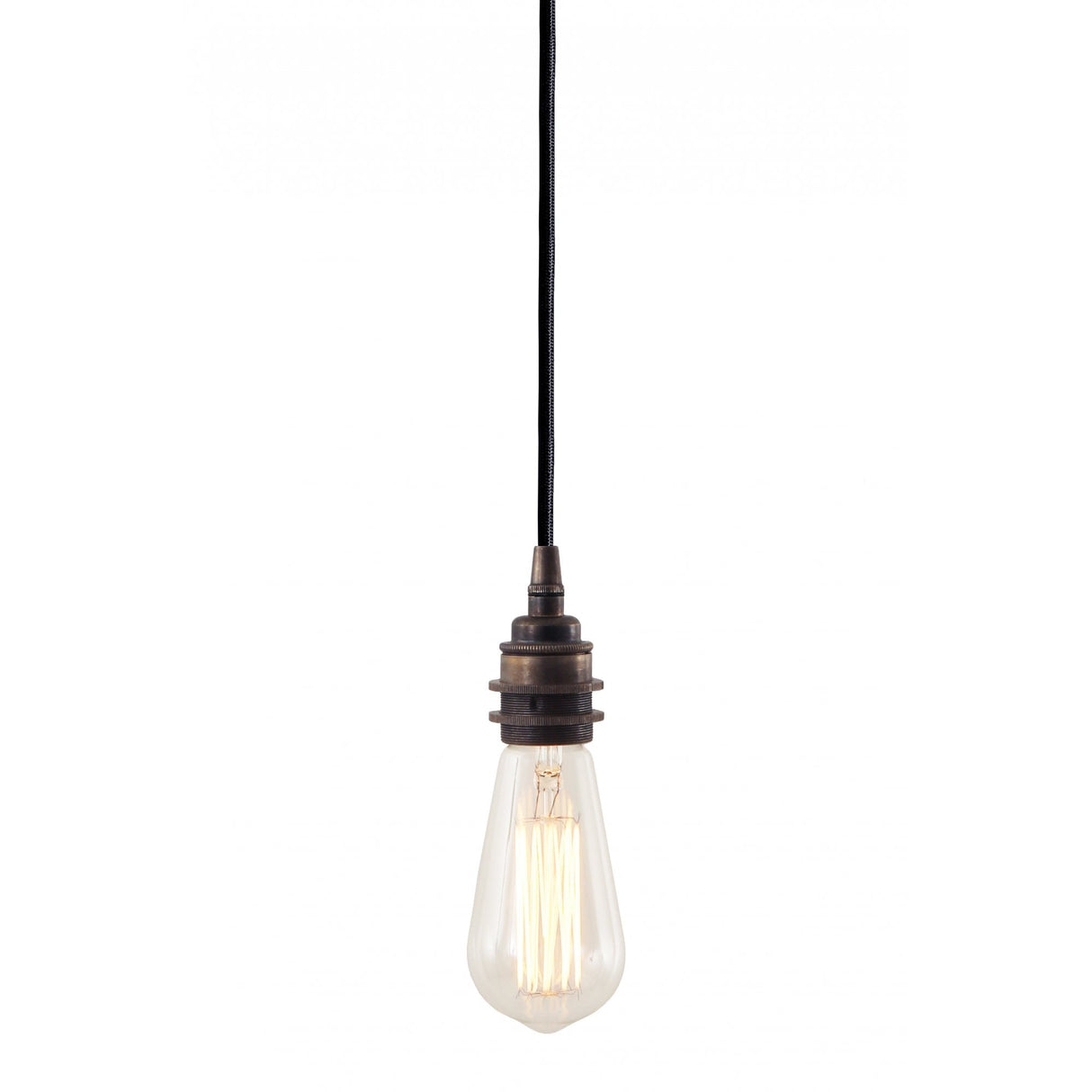 Dili Round Vintage Brass Suspended Pendant Light