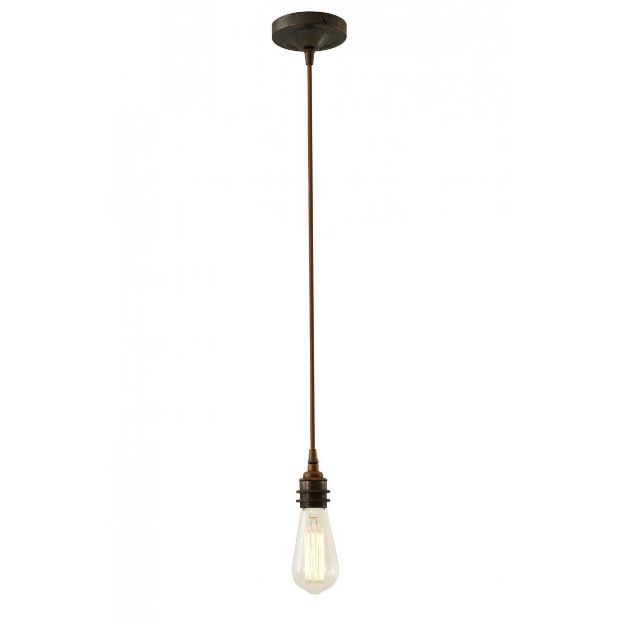 Dili Round Vintage Brass Suspended Pendant Light